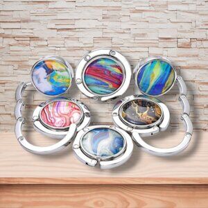 Assorted Foldable Handbag Purse Hook - Purse Table Hanger NEW